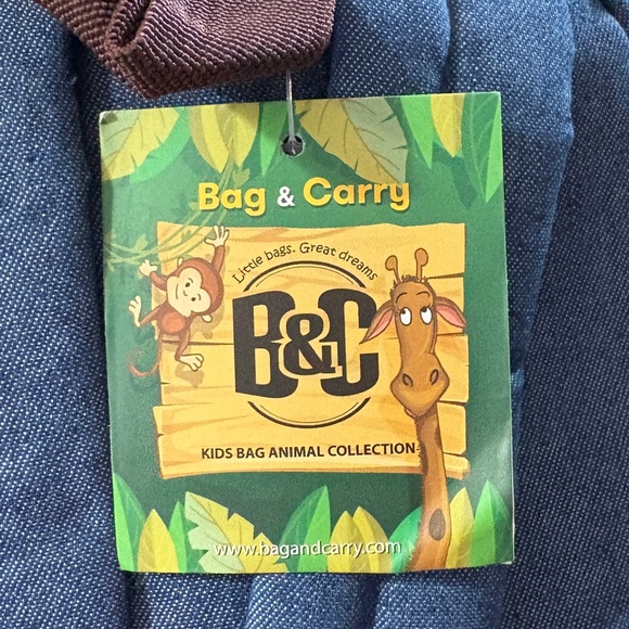 Denim Mini Backpack with Ride Along Plush Dog NWT - Picture 6 of 6